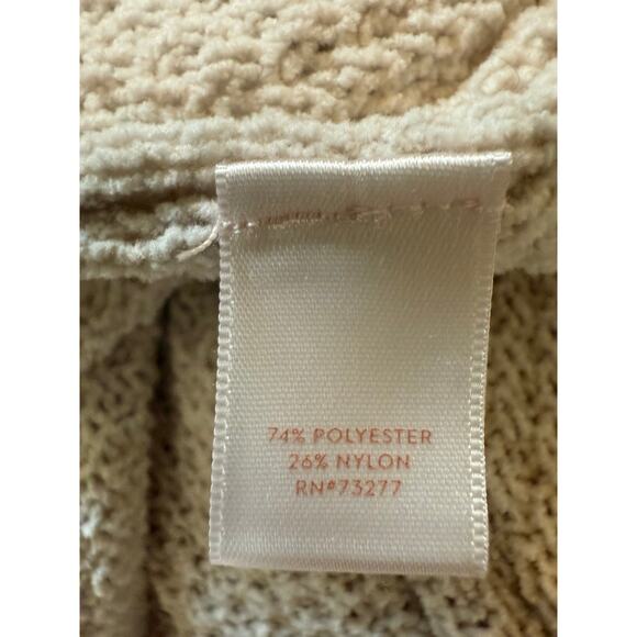 Lauren Conrad Beige Tie Hem Turtleneck Sweater Women’s L Knit Pullover Cozy Fall - Picture 7 of 8